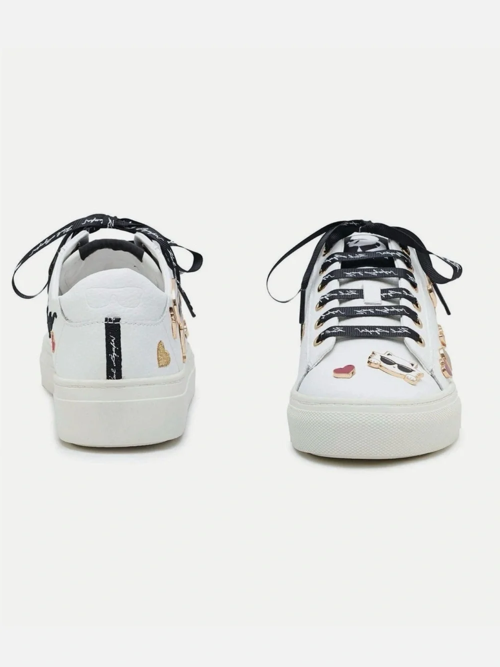 Karl Lagerfeld Sneakers Size 38.5 White Leather K Ikonik Charm Shoes - Picture 3 of 14